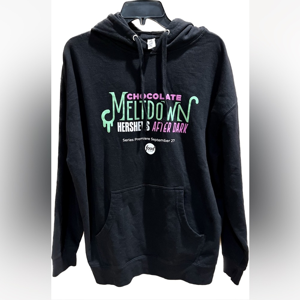 Unisex Chocolate Meltdown Hershey’s After Dark Black Hoodie Sweatshirt Size XL